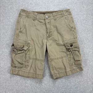 Old Navy Cargo Shorts Mens 30 Khaki Tan Core Belted Kick Up Dust Casual Summer